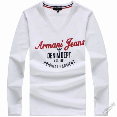 Лот: 5966884. Фото: 1. Лонгослив Armani белый р-р 48. Свитеры, толстовки, худи