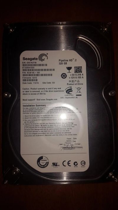 Лот: 6603520. Фото: 1. Жесткий диск Seagate 320gb, pipeline... Жёсткие диски (HDD)
