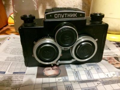 Лот: 9125529. Фото: 1. Фотоаппарат Спутник, Стереофотоаппарат... Плёночные дальномерные, шкальные