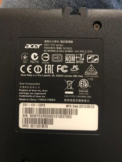 Лот: 11097927. Фото: 1. Ноутбук Нетбук Acer ES1-131-C9Y6... Ноутбуки