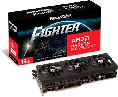 Лот: 22159828. Фото: 1. 16Gb PowerColor RX 7800 XT Fighter... Видеокарты