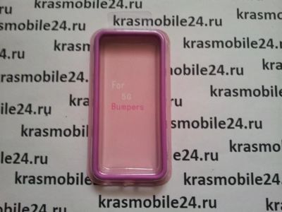 Лот: 3297831. Фото: 1. Бампер bumper iphone 5 фиолетовый. Чехлы, бамперы