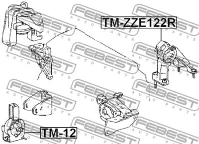 Лот: 18589173. Фото: 1. Подушка двигателя задняя TM-ZZE122R... Двигатель и элементы двигателя
