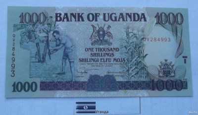 Лот: 16854229. Фото: 1. Банкноты Мира Уганда 1000 шиллинг... Африка