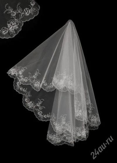 Лот: 2767764. Фото: 1. Фата кружевная 1. Фаты, вуали, шляпки