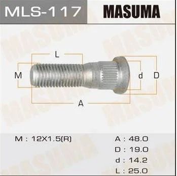 Лот: 11233895. Фото: 1. Шпилька Masuma M12х1,5 L50 OEM... Ходовая, подвеска, рулевое управление