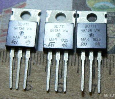Лот: 15615915. Фото: 1. Транзистор BD711 в ТО-220, NPN... Транзисторы