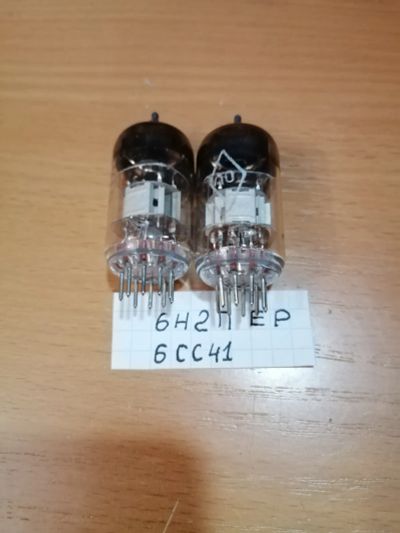 Лот: 25650962. Фото: 1. Радиолампы 6Н2П-ЕР 2 шт. Электронные лампы