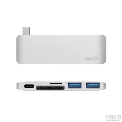 Лот: 9630961. Фото: 1. Deppa USB-C адаптер для Macbook... USB хабы