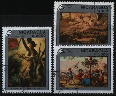 Лот: 9301516. Фото: 1. Никарагуа 1989г - живопись - 3... Марки