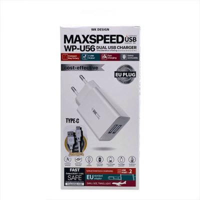 Лот: 22146974. Фото: 1. СЗУ WEKOME WP-U56 2xUSB 2A+Type-C... Зарядные устройства, блоки питания, адаптеры сетевые для смартфонов
