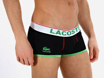 Лот: 4601768. Фото: 1. Мужские трусы "Lacoste" (чёрные... Нижнее бельё, плавки, шорты для плавания