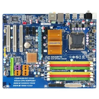 Лот: 8616072. Фото: 1. Gigabyte GA-EP35C-DS3R (LGA775... Материнские платы