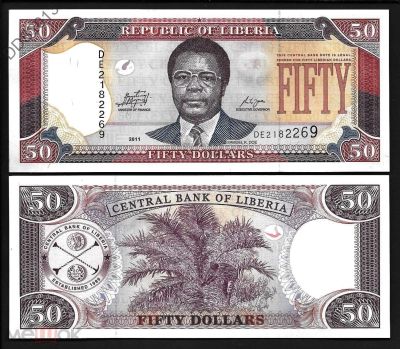 Лот: 19373586. Фото: 1. Либерия 50 долларов 2011 года... Африка