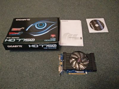 Лот: 7856678. Фото: 1. Gigabyte Radeon HD 7750 880Mhz... Видеокарты
