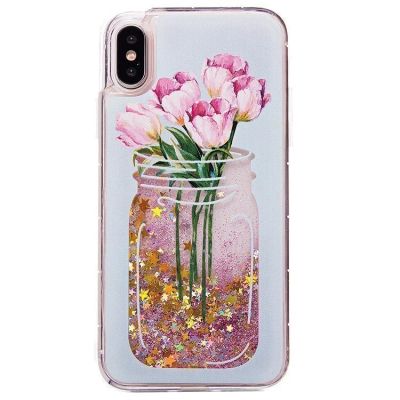 Лот: 12832824. Фото: 1. Чехол iPhone X/ XS Плавающие блестки... Чехлы, бамперы
