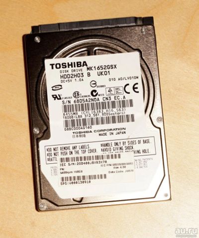 Лот: 10180103. Фото: 1. Жесткий диск 160 GB Toshiba MK1652GSX... Жёсткие диски (HDD)