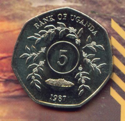 Лот: 3376079. Фото: 1. уганда 5 шиллингов 1987 Блеск. Африка