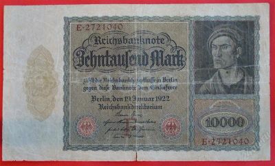 Лот: 1598304. Фото: 1. (№906) 10000 марок 1922 (Германия... Германия и Австрия
