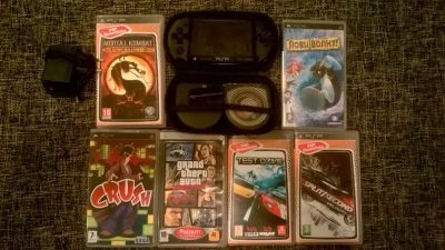 Лот: 7731485. Фото: 1. Игровая консоль PSP-E1008 с играми... Игровые приставки, консоли