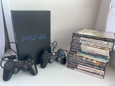 Лот: 18217141. Фото: 1. Sony playstation 2 slim прошитая... Игровые приставки, консоли
