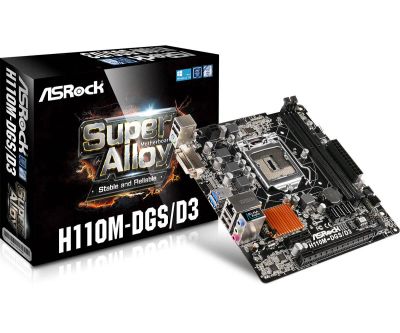Лот: 9198909. Фото: 1. Материнская плата MB ASRock H110M-DGS... Материнские платы