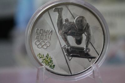 Лот: 23329861. Фото: 1. 3 рубля 2014 года Серебро - Олимпийские... Россия после 1991 года