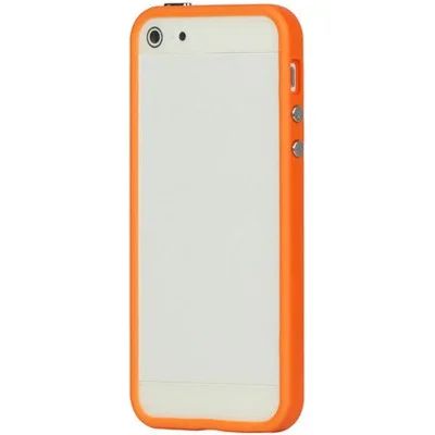 Лот: 4776735. Фото: 1. Бампер iPhone 5/5s оранжевый . Чехлы, бамперы