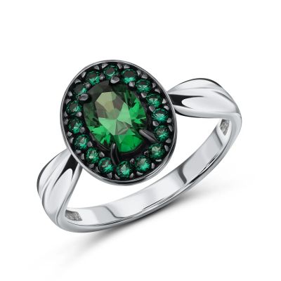 Лот: 23867032. Фото: 1. Серебряное кольцо с фианитами. Кольца, перстни