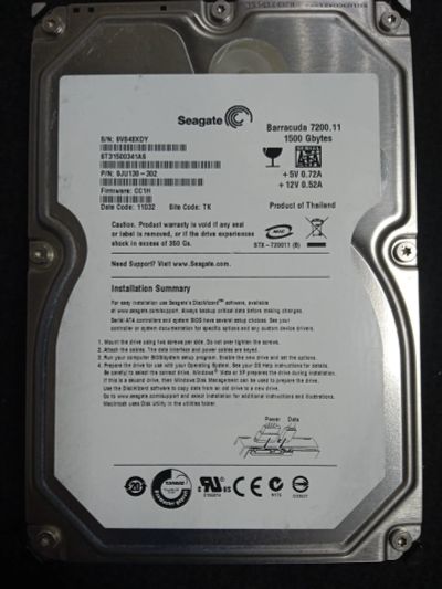 Лот: 20854386. Фото: 1. HDD 1500 Gb. Жёсткие диски (HDD)