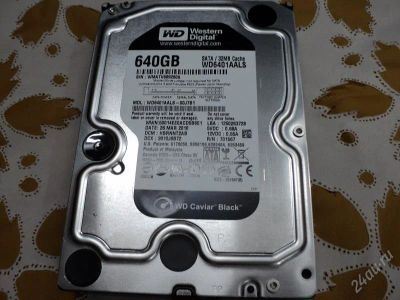 Лот: 846208. Фото: 1. WD Black 640Gb Sata-II. Жёсткие диски (HDD)