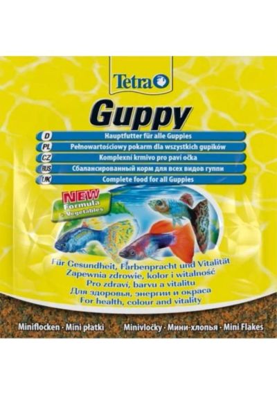 Лот: 5336767. Фото: 1. Корм Tetra Guppy в хлопьях для... Корма