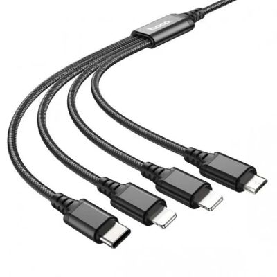 Лот: 22053672. Фото: 1. Кабель USB- lightning*2/microUSB... Дата-кабели, переходники