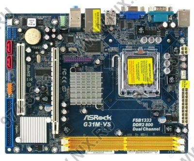 Лот: 1938846. Фото: 1. Материнская плата Asrock G31M-VS. Материнские платы