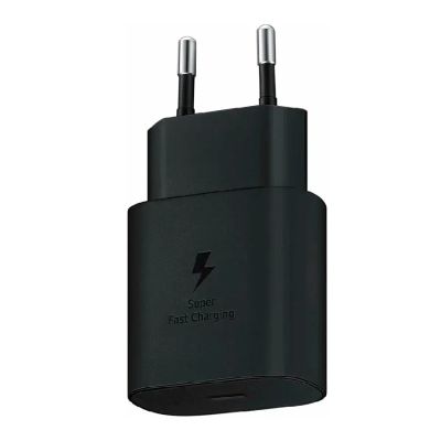 Лот: 22195608. Фото: 1. Сетевой блок Samsung 25W черный... Зарядные устройства, блоки питания, адаптеры сетевые для смартфонов