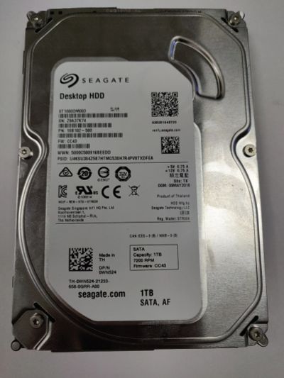 Лот: 14030556. Фото: 1. Жесткий диск HDD 1Tb Seagate ST1000DM003... Жёсткие диски (HDD)