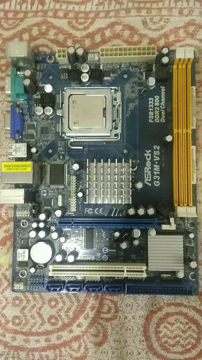 Лот: 11537375. Фото: 1. Полуживая ASRock G31M-VS2 + Celeron... Материнские платы