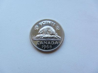 Лот: 6409316. Фото: 1. Канада 5 центов 1968 без обращения... Америка