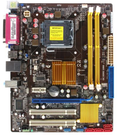 Лот: 13069180. Фото: 1. Материнская плата ASUS P5KPL-AM... Материнские платы