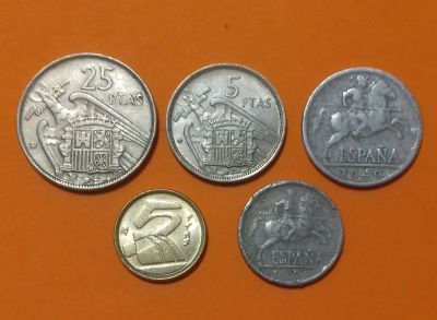 Лот: 19360233. Фото: 1. Лот монет Испании. Генералиссимус... Европа