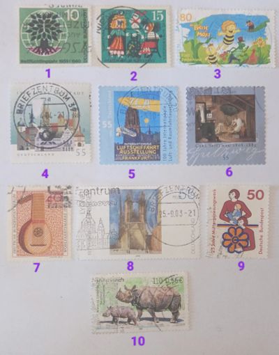 Лот: 25639185. Фото: 1. Марки_Германии, Набор 10 штук... Марки