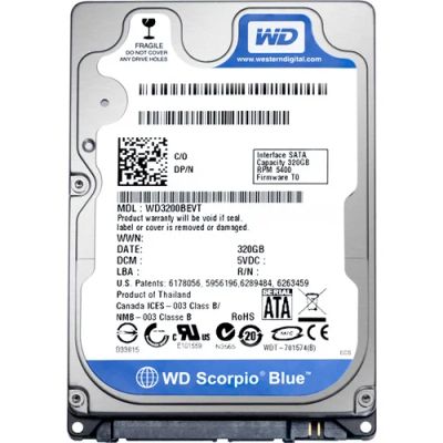 Лот: 3440345. Фото: 1. HDD 2.5" wd3200bpvt для ноута... Жёсткие диски (HDD)