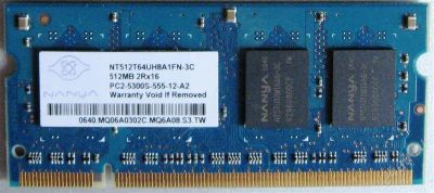 Лот: 790313. Фото: 1. DDR2 512MB PC5300 667MHz Nanya... Оперативная память