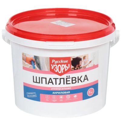 Лот: 24079746. Фото: 1. Шпатлевка Русские узоры, акриловая... Смеси, шпатлевки, цемент