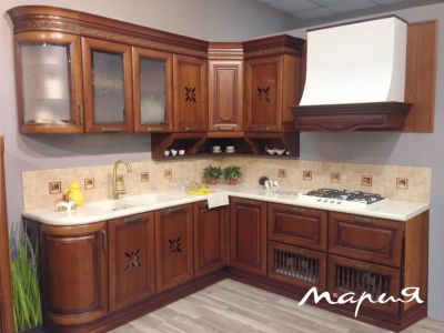 Лот: 8463963. Фото: 1. Кухня Gloria из массива черешни... Кухонные гарнитуры