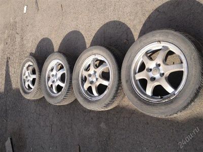 Лот: 2786011. Фото: 1. Литье toyota r15 4x100+резя 195... Шины на дисках