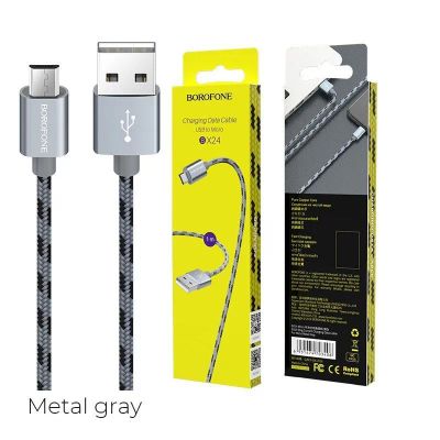 Лот: 22150282. Фото: 1. Кабель BOROFONE microUSB BX-24... Дата-кабели, переходники