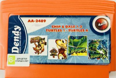 Лот: 13344156. Фото: 1. 4в1 Картридж 8-bit AA-2489 TURTLES... Игры для консолей