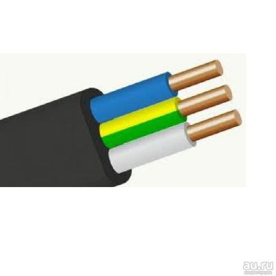 Лот: 10470038. Фото: 1. кабель ВВГнг 3*2,5 черный плоский... Провода, кабели