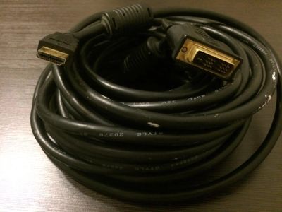 Лот: 6732344. Фото: 1. HDMI - DVI-D кабель 10 метров... Шлейфы, кабели, переходники